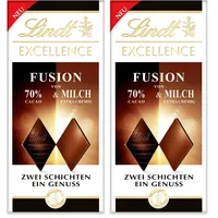 Lindt EXCELLENCE Fusion 70% Kakao & Milch - Milde Edelbitter-Schokolade | 100 g Tafel | Extra milde Bitter-Schokolade | Intensiver Kakao-Geschmack | Dunkle Schokolade | Schokoladengeschenk
