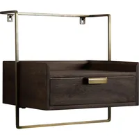 FineBuy Nachtkonsole 44x45x35 cm Massivholz Hängend Boxspringbett