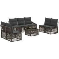 vidaXL Gartensofa-Set 8-tlg. grau