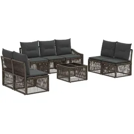 vidaXL Gartensofa-Set 8-tlg. grau