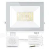 Aigostar 30W LED Strahler mit Bewegungsmelder Außen,2700LM 6500K Kaltweiß Außenstrahler,IP65 Wasserdicht Scheinwerfer, Aussenleuchte für Garten, Innenhöfe, Garage, Hotel