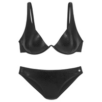 JETTE Bügel-Bikini, mit modischer Glanzbeschichtung, schwarz