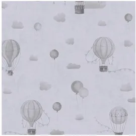 Profhome Kinder Tapete Wolken 0,53 m x 10 m 5,33 m2 Grau 770772-GU