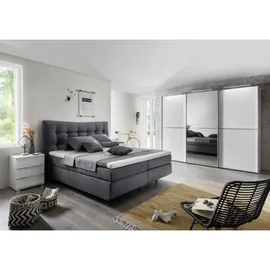 Froschkönig24 Malibu 180x200 cm Boxspringbett Anthrazit, Ausführung:Variante 2
