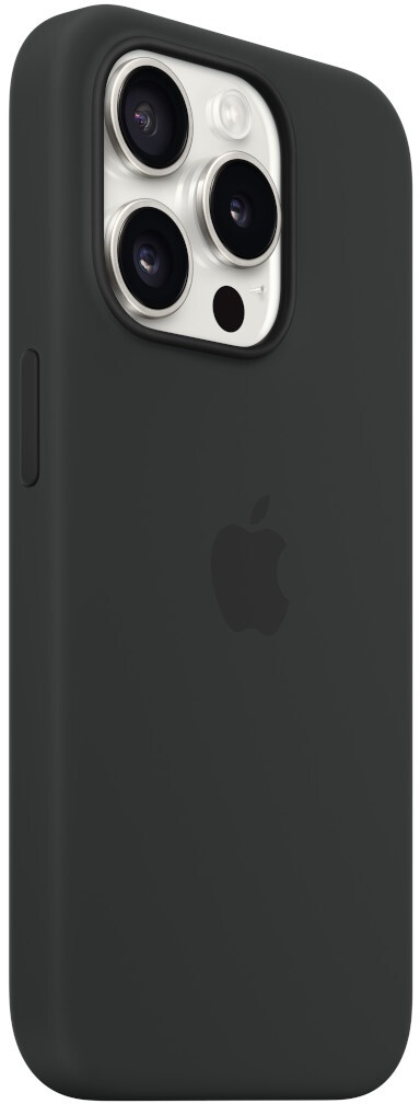 Apple Silikon Case iPhone 15 Pro mit MagSafe Schwarz