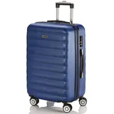 ITACA - Koffer Groß, Koffer Mittelgroß, Hartschalenkoffer M - Robuster Hartschalenkoffer & Koffer & Trolleys mit 4 Rollen, ideal als Reisekoffer für Jede Reise, Blau