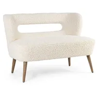 Feeling4Home 2-Sitzer 2-Sitzer Sofa Cortina aus Teddy Stoff weiß