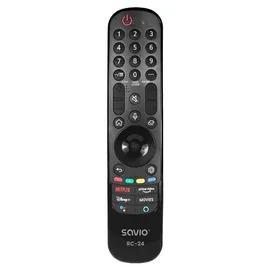 Savio RC-24, TV, Universal, IR Wireless, Drucktasten, Schwarz
