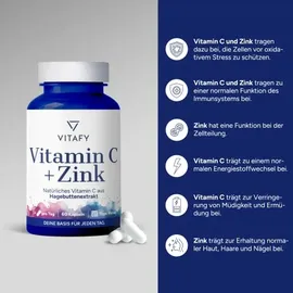 Vitafy Vitamin C + Zink Kapseln 60 St.