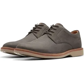 CLARKS Atticus Lt Lace Oxford, Dunkelgraues Nubuk, 43 EU