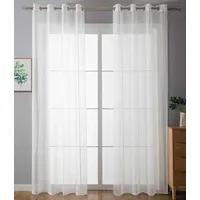 Gardinenbox 2er Set Ösenvorhänge Transparent »Uni« Gardine HxB 225x140