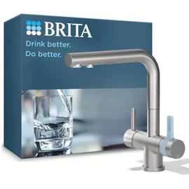 Brita 3-Wege-Küchenarmatur Edelstahl Silber
