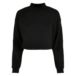 Sweatshirt URBAN CLASSICS "Urban Classics Damen", Damen, Gr. XXL, schwarz, 65% Baumwolle, 35% Polyester, unifarben, Langarm, Sweatshirts