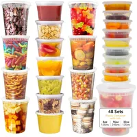 VINATO Frischhaltedosen mit Deckel, 48pcs Gefrierdosen Set, 12 Vorratsdosen 950ml | 24 Plastikdosen 470ml | 12 Frischhalteboxen 240ml, BPA-Frei, Mikrowellengeeignet Dosen zum Einfrieren