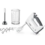 Bosch MFQ37470 Handrührer ErgoMixx 750 W, 5 Stufen plus Turbotaste, weiss/grau
