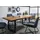 MASSIVMOEBEL24.DE MASSIVMOEBEL24 Baumtisch Mango 200x100x77 natur lackiert / U-Beine anthrazit matt FREEFORM 5 - Grau