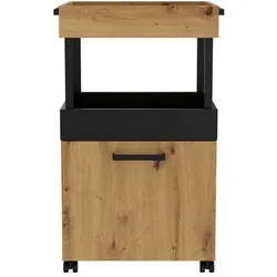 FORTE Barschrank Home Bar Holzoptik Braun Eiche