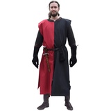 Battle-Merchant Waffenrock Wappenrock Eckhart einfarbig/schachbrett S-XXL div Farben Ritter Mittelalter Kostüm (S/M/L, Schwarz/Rot)