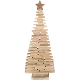 Trendline Holzbaum mit Stern 30 x 10 x 75 cm Figur