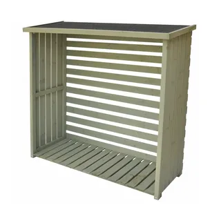 dazikemo Kaminholzregal Holz 120 x 120 x 45 cm grau