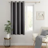 MIULEE Verdunklung Thermo Vorhänge Blickdicht Ösen 1er Set 140x137cm Grau