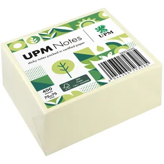 upm notes Haftnotizen doppelte Haftung gelb, 1 Würfel