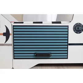Aileenstore Spielbett Rio 90 x 200 cm Holz weiß hochglänzend Feuerwehr