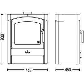 Austroflamm Kaminofen | Pallas Back | Stahlmantel | 9kW