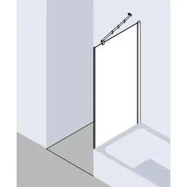 Kermi Filia XP Seitenwand FXTVD10017VYK 100 x 175 cm, silber hochglanz, ESG Opaco Clean, verkürzt neben Badewanne