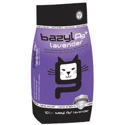 BAZYL Ag+ Lavender 10 L Bentonit-Katzenstreu mit Nanosilber und Lavendelduft für Katzen