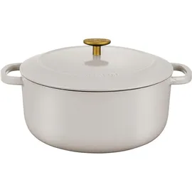 BALLARINI Bellamonte Auflaufform Bräter Dutch Oven Emailliertes Gusseisen rund 26 cm 5,5 L Elfenbeinweiß