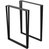 ML-Design 2 Stück Tischbeine 50xH71,5cm, Tischkufen rechteckige Form, Stahl Schwarz, Industriedesign, Kufengestell