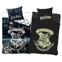 HARRY POTTER - Glow in the Dark, - Leuchtet im Dunkeln - Bettwäsche-Set mit Wendemotiv, 135x200 & 80x80 - Schwarz