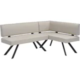byLIVING Eckbank BYLIVING "TORONTO", beige (taupe, schwarz), B:182cm H:85cm T:56cm, Stahl, Stoff, Sitzbänke, Eckbank, Webstoff, bis 160 kg, Taschenfederkern, 4-Fußgestell, 3 Sitzplätze
