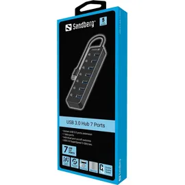 Sandberg USB 3.0 7-Port Hub - Schwarz