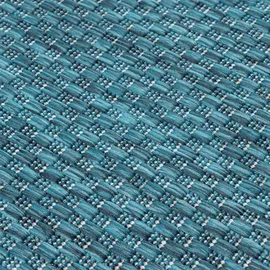Sanat Melissa Outdoor Teppich Wetterfest - Wasserabweisend für Innen und Außenbereich, Balkon, Terrasse, Garten, Wohnzimmer oder Küche - Blau, 80x150 cm
