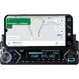 Trevi SCD 5753 DAB, Kabelloses Autoradio, mit DAB, DAB+ und UKW-Radiofunktion, 160W, Wireless Verbindung, USB, Micro SD, AUX-IN, Inklusive DAB-Antenne, Frontplatte für Smartphone-Halterung