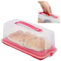 Relaxdays Kuchenbox Rot,Transparent