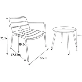 vente-unique Garten-Sitzgruppe 3-tlg. Khaki