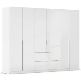 otto home Drehtürenschrank Kleiderschrank Schrank Garderobe AGORDO mit Dekor- oder Hochglanzfront (in zwei Griff-Farben, Breiten 91-360 cm) mit Außenschubkästen, in 7 Breiten und 2 Höhen MADE IN GERMANY weiß 271 cm x 210 cm x 54 cm