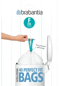 Brabantia (F) Slimline Müllbeutel, 20 Liter, Perfekt für Brabantia Slimline Abfallbehälter, 1 Packung = 40 Müllbeutel