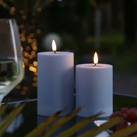 Deluxe Homeart MIA LED Stumpenkerze 10 cm 7,5 cm blau