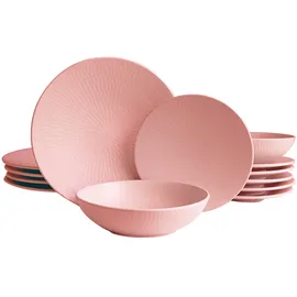 Echtwerk Blanka Tafelservice 18-tlg. rosa mit Struktur