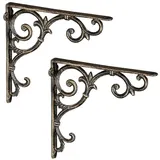 Relaxdays 4 x Regalwinkel antik Bronze