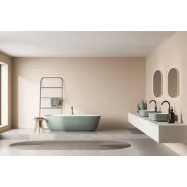 Hoko Badspiegel LED Antibeschlag Wandspiegel Oval 45x75cm mit Aluminium-Rahmen+LED Wechsel Warmweiß-Kaltweiß-Neutral 2700-6500K.Touch Schalter.Ra... / Schwarz