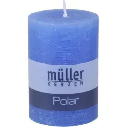 Müller Kerzen Polar Stumpenkerzen 100/68 mm, Raureif-Effekt 54610072DE , 1 Packung = 4 Stück, delft