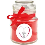 HS Candle Duftkerze & Glas Herzen Rose Rot