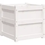 vidaXL Pflanzkübel 2 Stk. Weiß Massivholz Kiefer