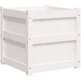 vidaXL Pflanzkübel 2 Stk. Weiß Massivholz Kiefer