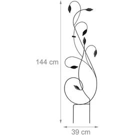 Relaxdays Rankgitter 144 x 39 cm Schwarz